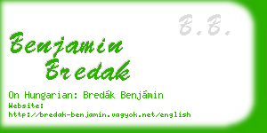 benjamin bredak business card